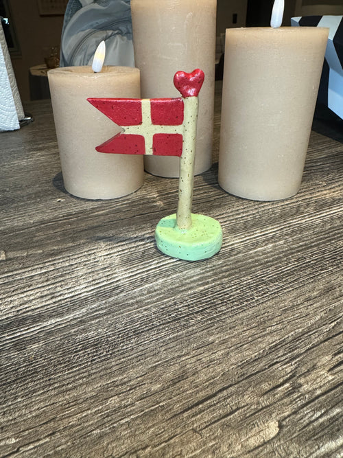 Flag - lille med grøn fod