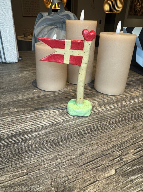 Flag - stor med grøn fod