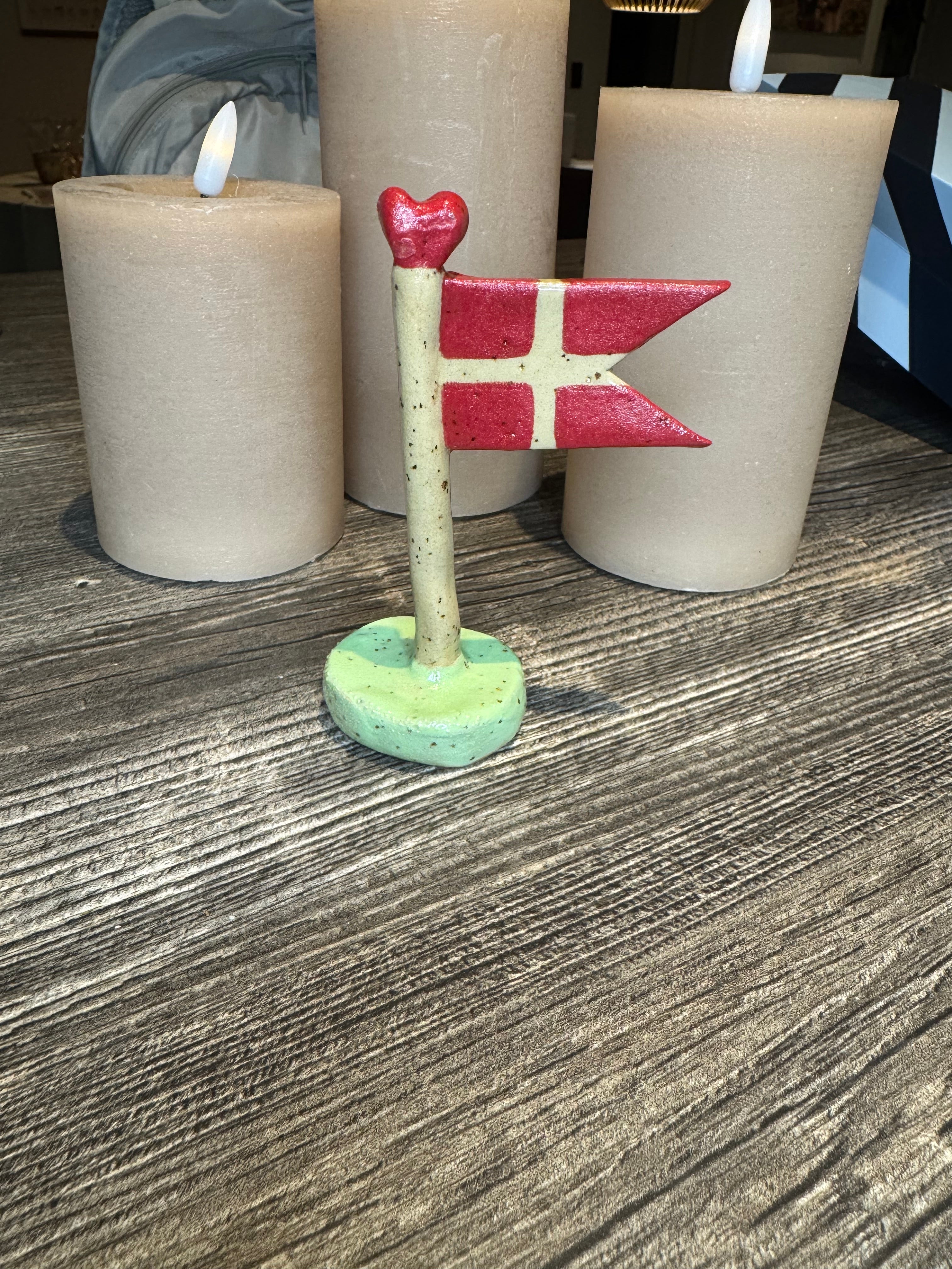 Flag - lille med grøn fod